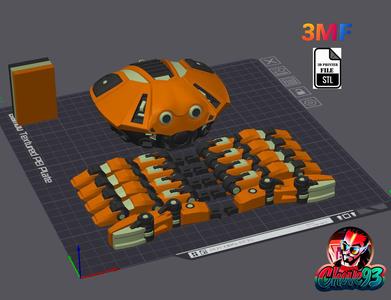 articulated mechanical crab (stl and 3mf) multicolor