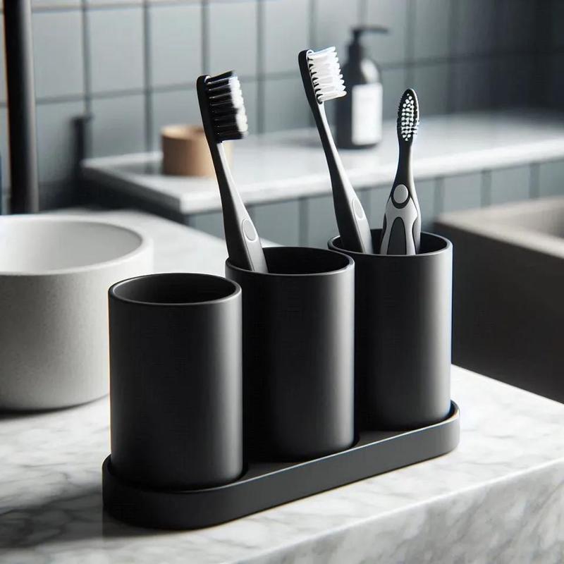 Design Toothbrush Holder Set with 3 Cups   