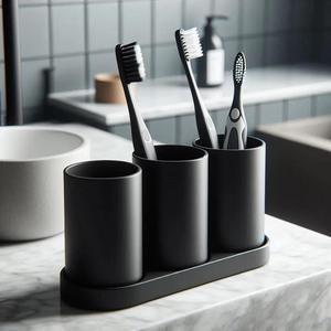 Design Toothbrush Holder Set with 3 Cups   