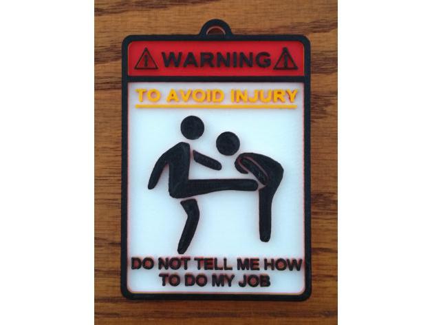 To Avoid Injury Sign (Kicking Version)