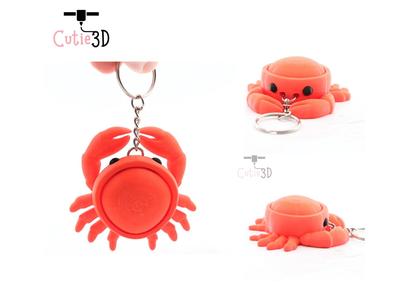 Cutie3D Keycap Fidget Clicker Crab Keychain - Cute Backpack Keychain