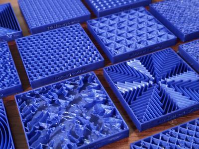Infill test swatches for troubleshooting