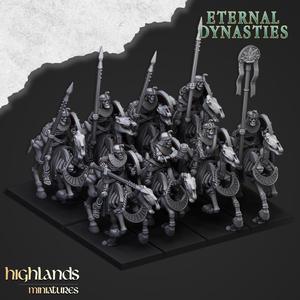 Ancient Skeletal Cavalry with Spears and Bows - Highlands Miniatures