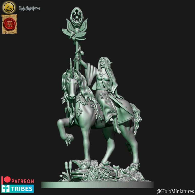 Wood elves mage on unicorn (elf)