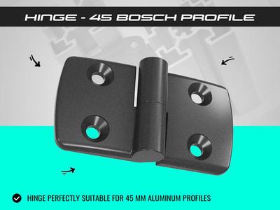 Hinge for 45 mm Aluminum Profiles