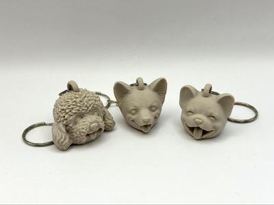 3 Dog Head Keychains