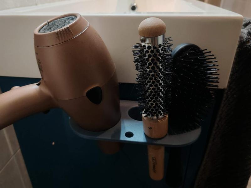 Shelf for hair dryers, brushes and more