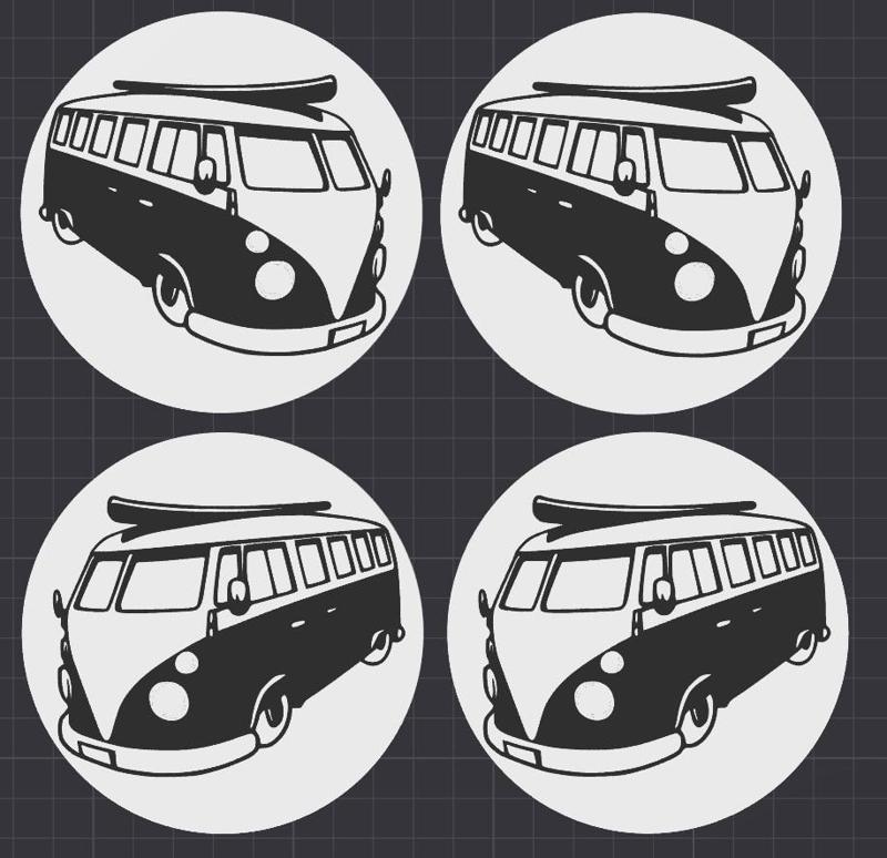vw t1 surfer coaster untersetzer