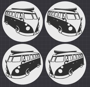 vw t1 surfer coaster untersetzer