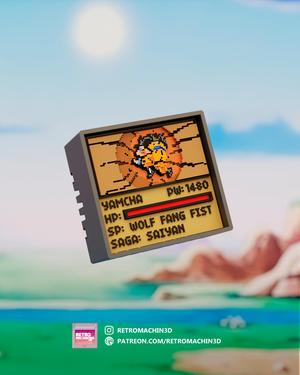 DBZ SAYAN – Yamcha – Pixel Voxel Art Frame (No support, 3MF included)
