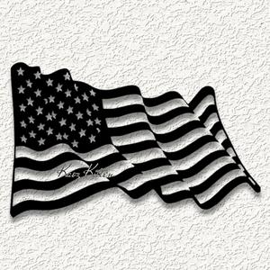wavy usa flag wall art home decor