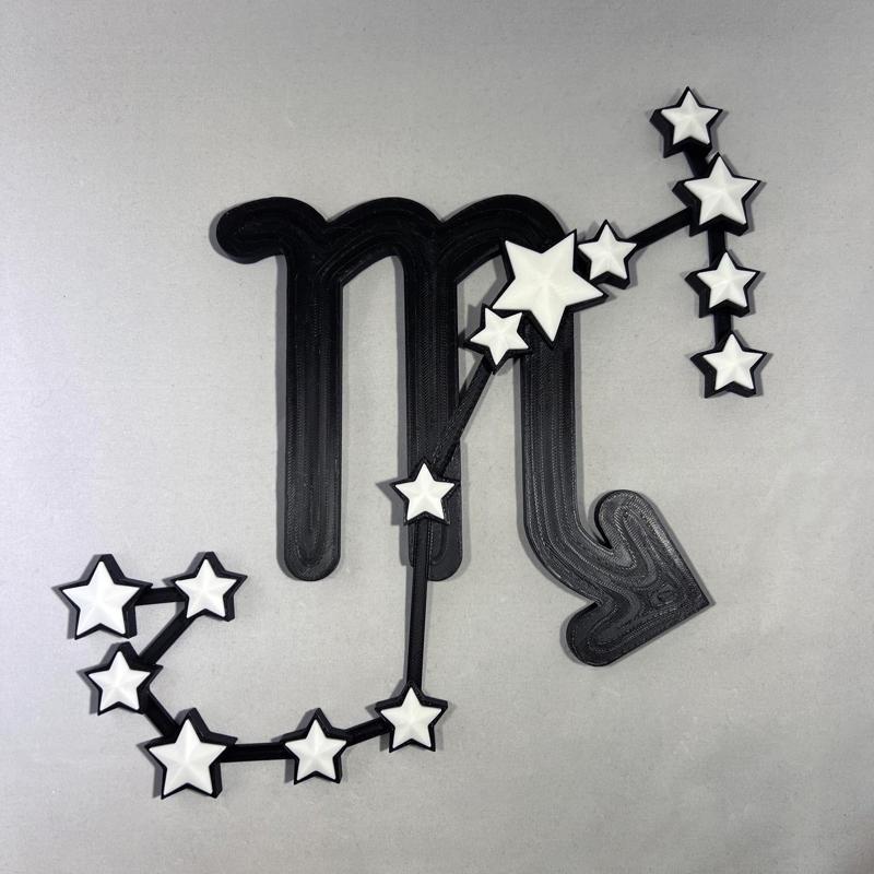 Scorpio Zodiac Constellation – 3D Printable Scorpio Art STL Files - NO AMS - COMMERCIAL LICENSE