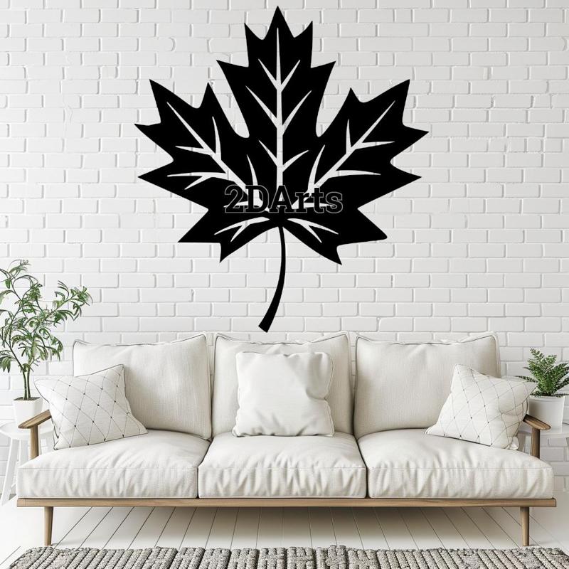 Maple Leaf 2D Wall Art/Window Art - Digital STL & SVG Files for 3D Printing and Laser Cutting