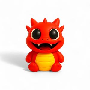 Cubbuu Scorchlet – Creepy Cute Chubby Baby Dragon STL | Derpy Fire Creature 3D Printable Figure