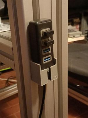 USB Hub holder for aluminium profile