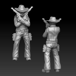 Wild west cowboy gunslinger crossed guns