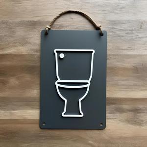 Modern Toilet Door Sign