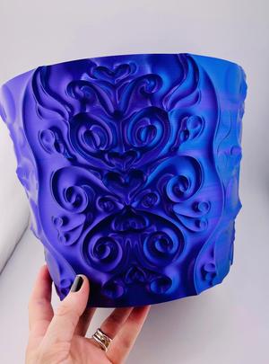 Carved Filigree Waste Can