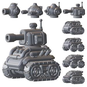 Sci-Fi Chibi Tonk Kit – 3D Printable Customizable Tank Miniatures for Tabletop Wargames