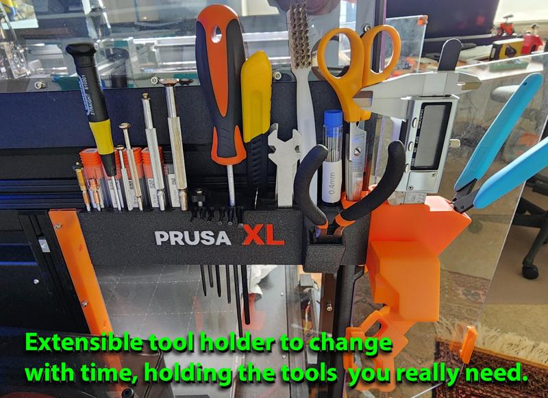 Dynamic extensible mega tool & nozzle holder for PrusaXL