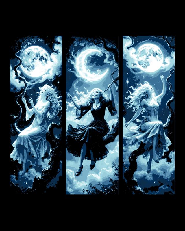 Getting a better view of the wonders in the night sky - Lady sitting on a branch - Set of bookmarks