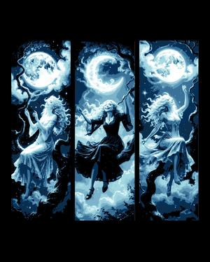 Getting a better view of the wonders in the night sky - Lady sitting on a branch - Set of bookmarks