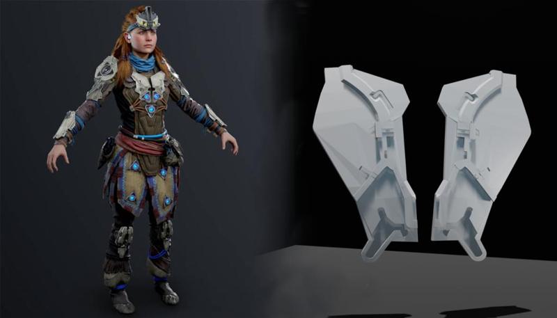 Back armor part from the Shiled weaver armor used by Aloy from Horizon Zero Dawn and Horizon forbidden west videogame