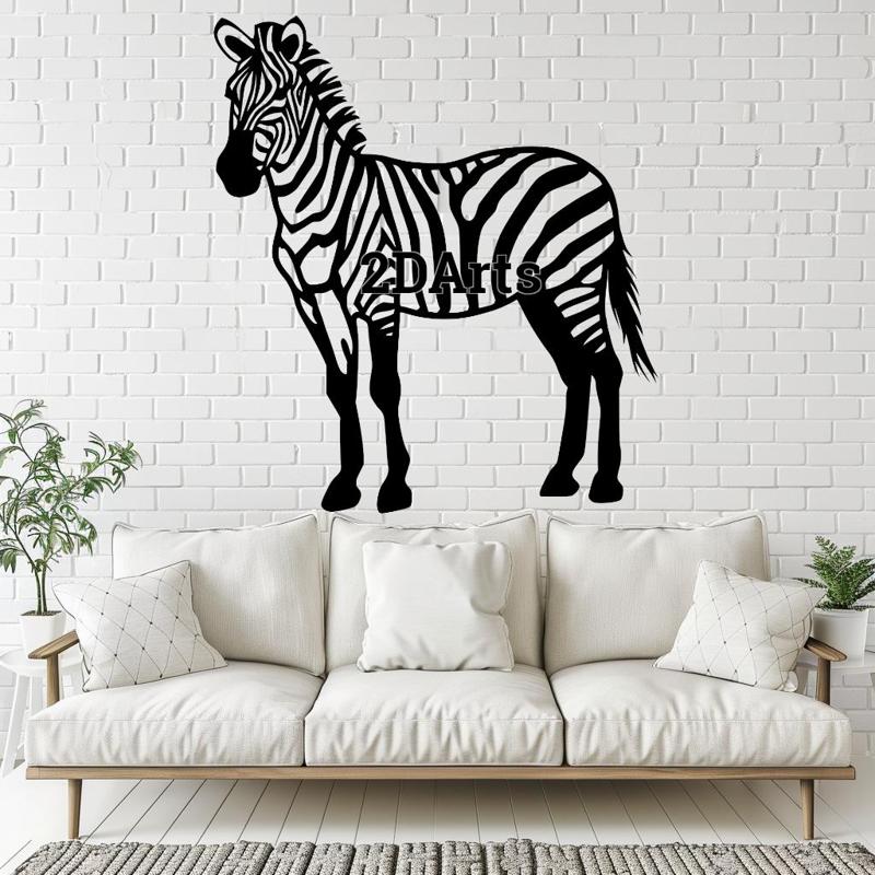 Zebra 2D Wall Art/Window Art - Digital STL & SVG File for 3D Printing or Laser Cutting
