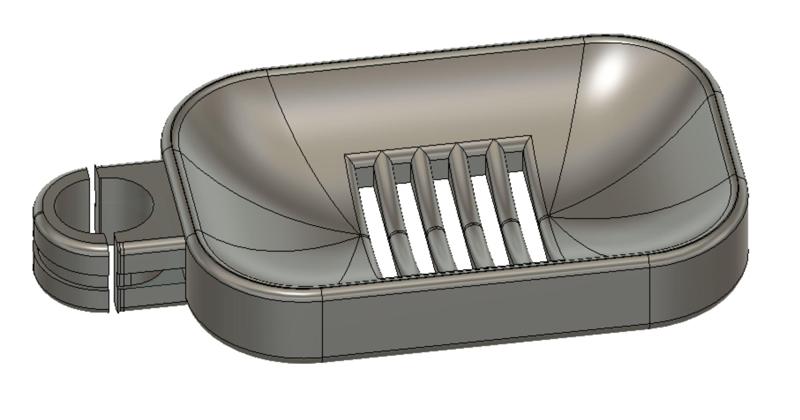 3/4" Shower rod soap dish