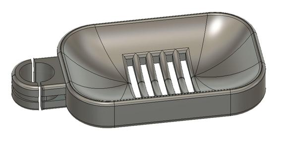 3/4" Shower rod soap dish