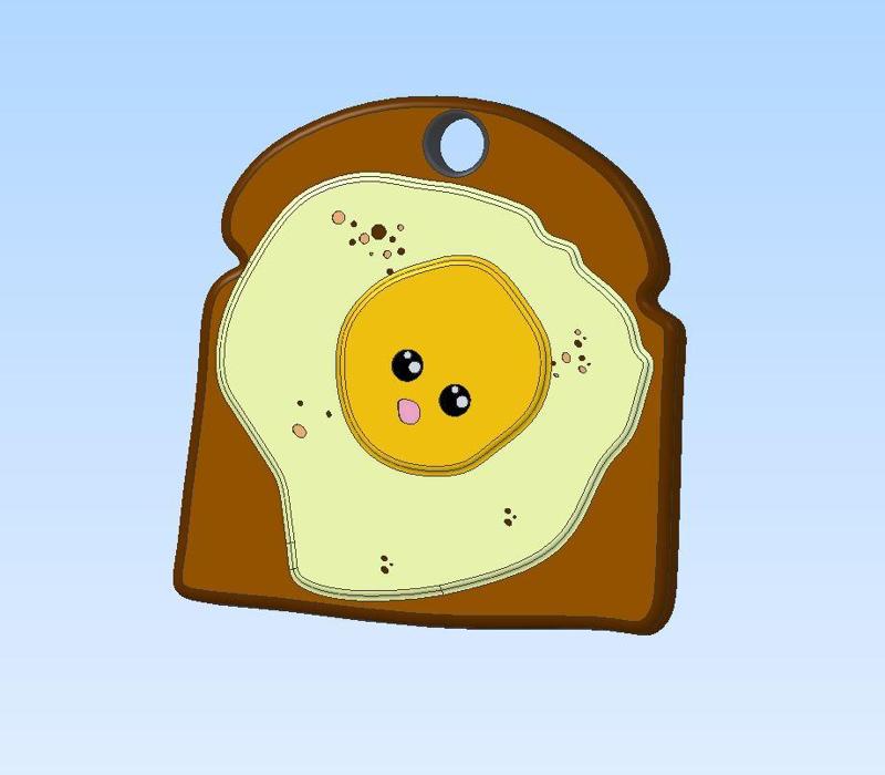 Kawaii Egg Toast Charm