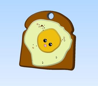 Kawaii Egg Toast Charm