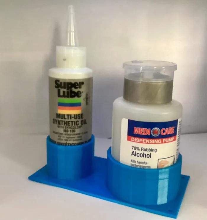 Super Lube and rubbing alcohol organizer
