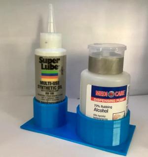 Super Lube and rubbing alcohol organizer