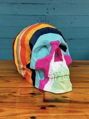 Low poly skull vertical split