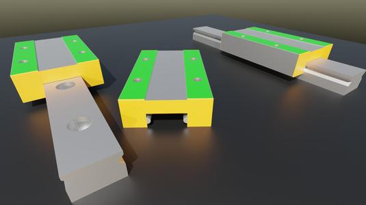 MGN12 Rail and MGN12H Block objects with exact dimensions