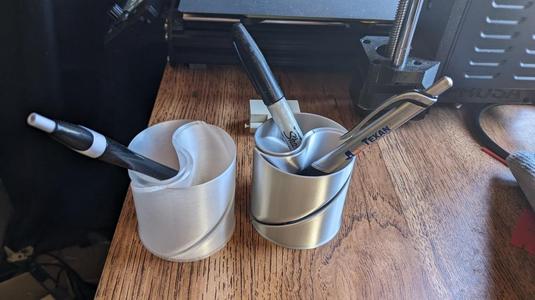 Yin Yang themed dual pencil cup.  