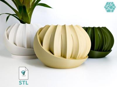 Plant Pot STL With Hidden Box 3D Print File | Planter Model “HiddenLotus” | Hidden Push-Lock-Push-Release Safe | Instant Download