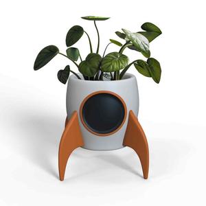 Rocket Planter Pot STL 3D Printer file: instant download Unique Garden Decor for Plant Lovers