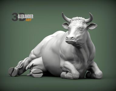 Cow lies 3D print model