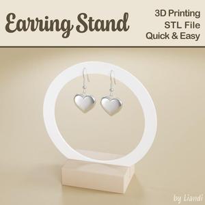 Circle Earring Stand STL – 3D Print File, Jewelry Display Stand, Earring Holder, Digital Download for Commercial Use