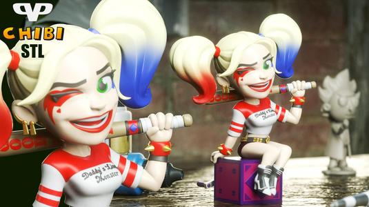 Harley Quinn Chibi Robbie Margot STL 3D Printing ChibiSTL 3DXM