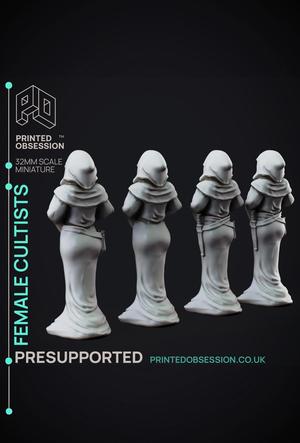 Female Cultists – 4 Models – PRESUPPORTED – Hell Hath no Fury – 32mm scale