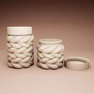 Set of 2 Storage Boxes with Screw Caps – 3D Printing STL File – Instant Download