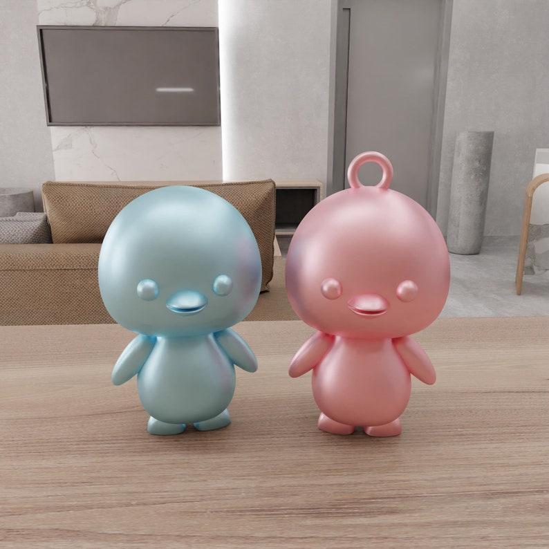 3D Cute Penguin Keychain or Decor as Stl Files & Small Penguin, 3D Printed Decor, Animal Gift, 3D Printing, Miniature Penguin, Animal Decor