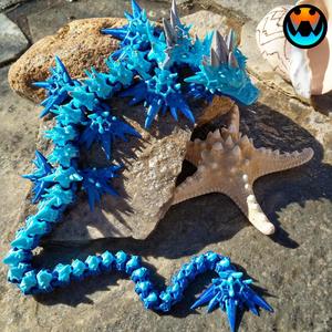 Void Sea Dragon, Articulating Flexi Wiggle Pet, Print in Place, Fantasy Serpent