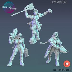 Orc Valkyrie Set / Warship Soldier / Female Space Warrior / Alien Base Predator / Cyberpunk Headhunter / Cosmic Invasion Army / Trooper Attack / Sci-Fi Encounter