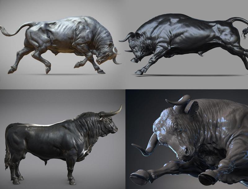 Collection -3 Bull   I  3D Sculpting