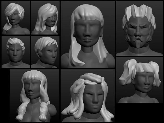 Sculptris OBJ Bits: Hairstyles