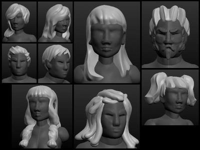 Sculptris OBJ Bits: Hairstyles